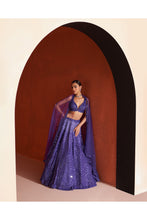 Load image into Gallery viewer, Purple Raw Silk Lehenga Set