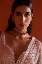 Load image into Gallery viewer, Ivory Net Saree