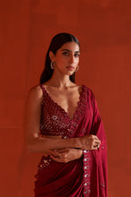 Load image into Gallery viewer, Maroon Silk Saree