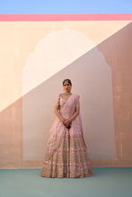 Load image into Gallery viewer, Blush Pink Double Dupatta Lehenga Set