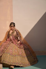 Load image into Gallery viewer, Mustard Organza Double Duppatta Lehenga Set