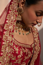 Load image into Gallery viewer, Maroon Double Dupatta Lehenga Set