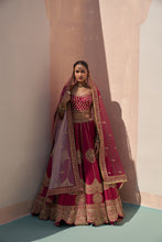 Load image into Gallery viewer, Wine Double Dupatta Lehenga Set
