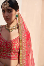 Load image into Gallery viewer, Red Double Dupatta Lehenga Set
