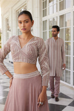 Load image into Gallery viewer, SALMON PINK EMBELLISHED LEHENGA SET