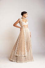 Load image into Gallery viewer, Beige Chandelier Pearl Sweetheart Neck Lehenga Set