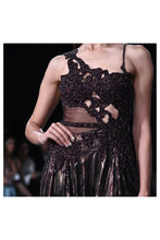 Load image into Gallery viewer, Medea Burnt Brown Lurex Flared Gown