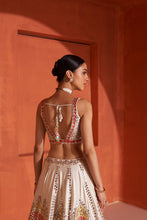 Load image into Gallery viewer, Ivory Raw Silk Lehenga Set