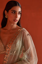 Load image into Gallery viewer, Sea Green Net Saree