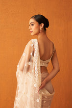 Load image into Gallery viewer, Peach Net saree