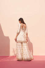 Load image into Gallery viewer, IVORY RAW SILK SHARARA SET