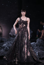 Load image into Gallery viewer, Medea Burnt Brown Lurex Flared Gown