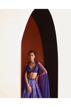 Load image into Gallery viewer, Purple Raw Silk Lehenga Set