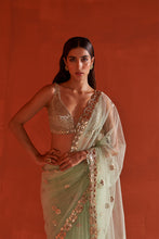 Load image into Gallery viewer, Sea Green Net Saree
