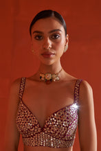 Load image into Gallery viewer, Crimson Raw Silk Lehenga Set