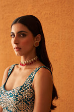 Load image into Gallery viewer, Peacock Blue Raw Silk Lehenga Set