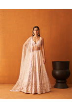 Load image into Gallery viewer, Pink Raw Silk Lehenga Set