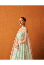 Load image into Gallery viewer, Sea Green Raw Silk Lehenga Set