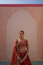 Load image into Gallery viewer, Maroon Double Dupatta Lehenga Set