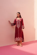 Load image into Gallery viewer, MAROON VELVET Choga SET