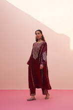 Load image into Gallery viewer, Maroon Velvet Choga Set