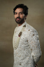 Load image into Gallery viewer, Ivory & Gold Sherwani