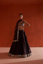 Load image into Gallery viewer, Coffee Raw Silk Lehenga Set