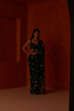 Load image into Gallery viewer, Hunter Green Net Saree