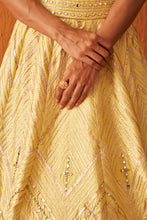 Load image into Gallery viewer, Yellow Raw Silk Lehenga Set