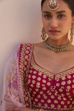 Load image into Gallery viewer, Wine Double Dupatta Lehenga Set