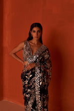 Load image into Gallery viewer, Midnight Blue Net Saree