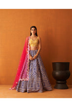 Load image into Gallery viewer, Purple Raw Silk Lehenga Set