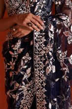 Load image into Gallery viewer, Midnight Blue Net Saree