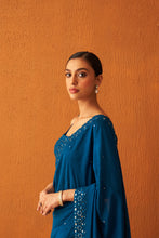 Load image into Gallery viewer, Peacock Blue Silk Saree