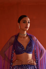 Load image into Gallery viewer, Purple Raw Silk Lehenga Set