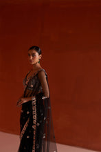 Load image into Gallery viewer, Black Net Saree