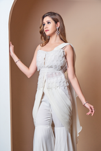 Load image into Gallery viewer, SCALLOP LAYERED JACKET PANT SAREE