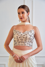 Load image into Gallery viewer, MIRROR WORK BLOUSE WITH DHOTI PANTS