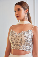 Load image into Gallery viewer, MIRROR WORK BLOUSE WITH DHOTI PANTS