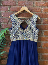 Load image into Gallery viewer, Navy Blue Mirror work Gown