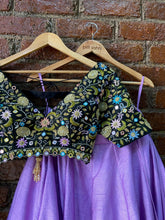 Load image into Gallery viewer, Black and Lavender lehenga set