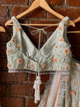 Load image into Gallery viewer, Mint 3D embroidered Lehenga Set