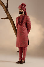 Load image into Gallery viewer, Red Ochre Sherwani Set