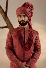 Load image into Gallery viewer, Red Ochre Sherwani Set