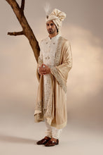 Load image into Gallery viewer, Ivory & Gold Sherwani set