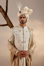 Load image into Gallery viewer, Ivory & Gold Sherwani set