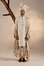 Load image into Gallery viewer, Ivory & Gold Sherwani set