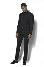 Load image into Gallery viewer, Black Angrakha Bandhgala Set