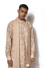 Load image into Gallery viewer, Beige Front Open Embroidered Kurta Set