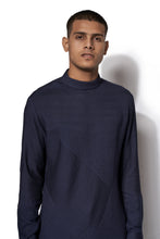 Load image into Gallery viewer, Navy Asymmetrical Kurta Set